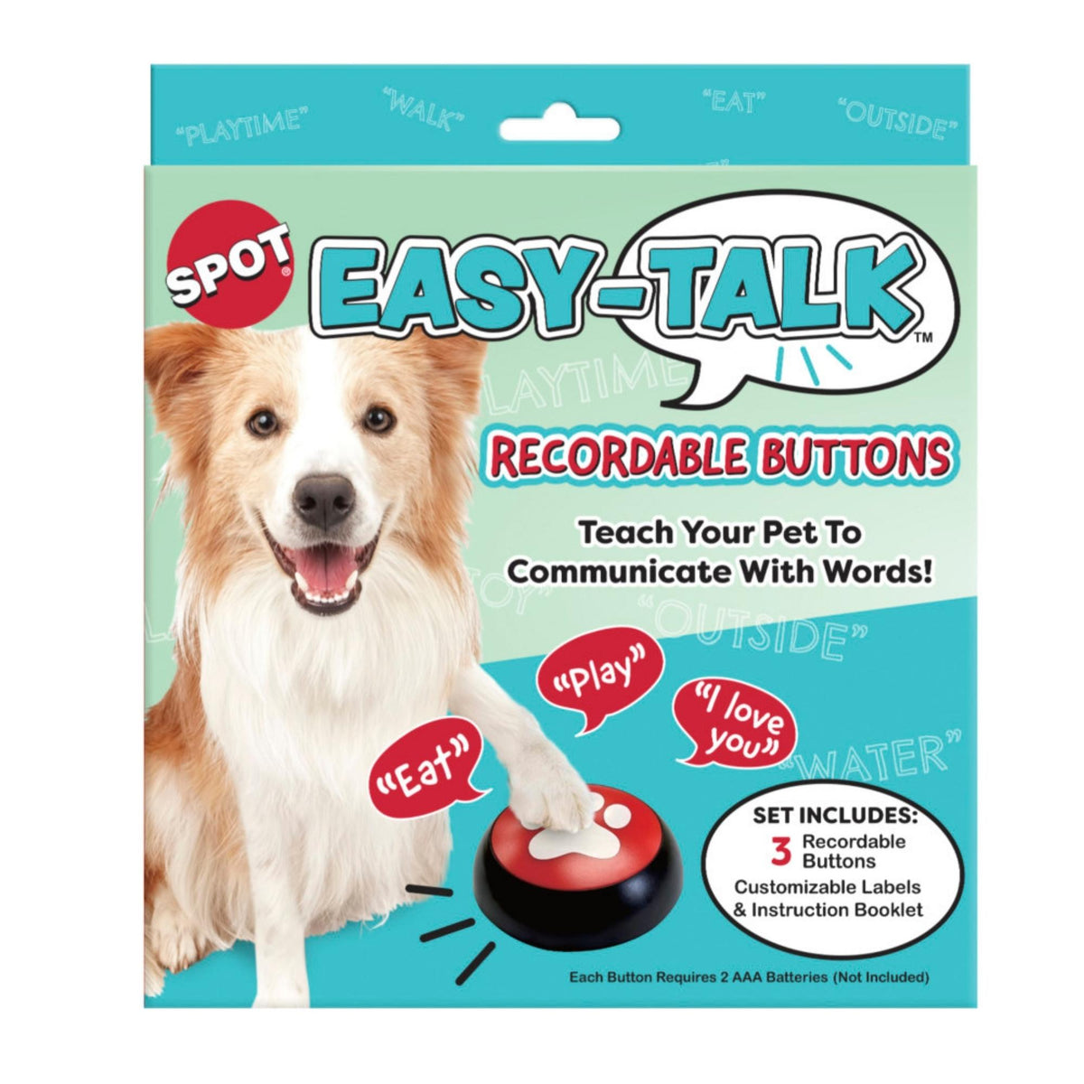 Spot Easy Talk Recordable Buttons 1ea/One Size Pet DropShipper