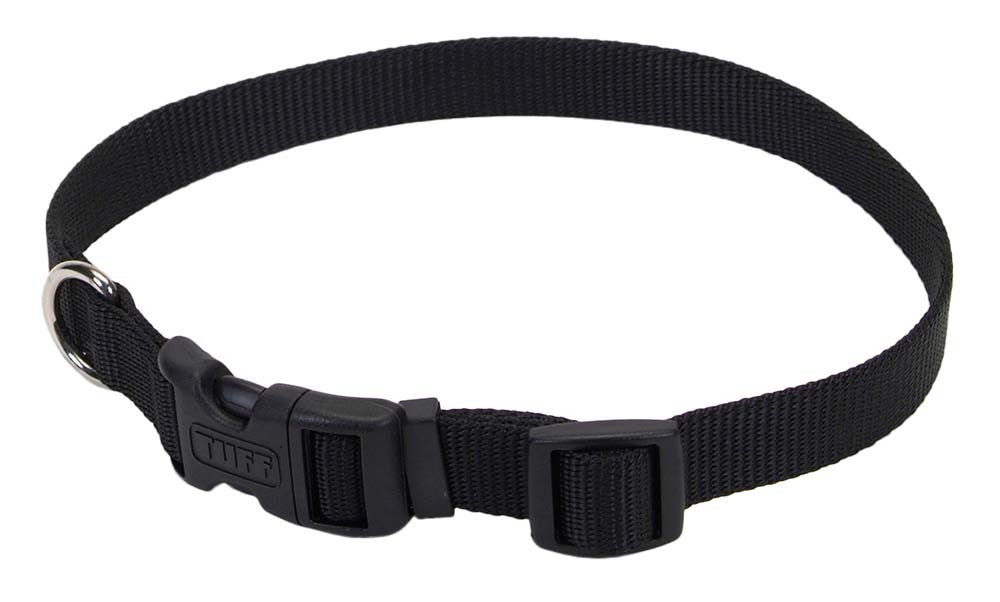 Coastal Adjustable Nylon Dog Collar with Plastic Buckle Black 58 in x