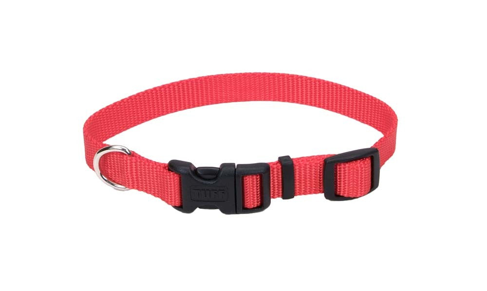 Coastal Adjustable Nylon Dog Collar with Plastic Buckle Red 34 in x 14