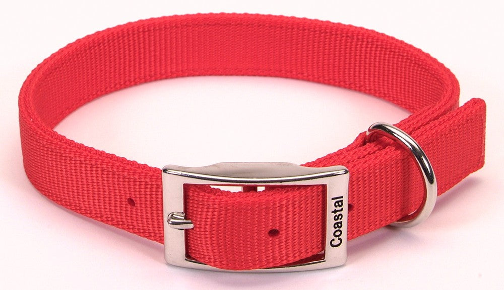 Coastal DoublePly Nylon Dog Collar Red 1ea/1 In X 24 in Pet DropShipper