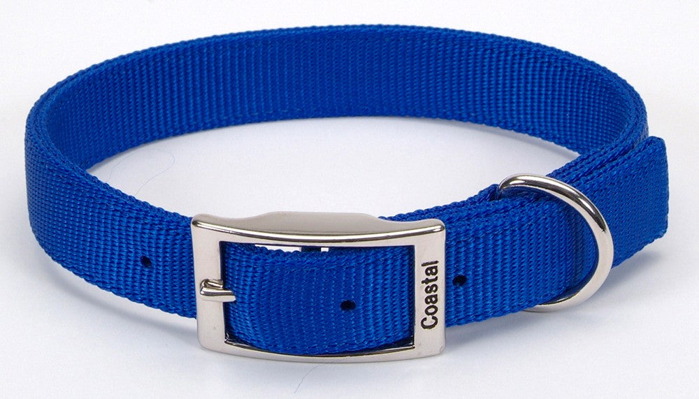 Coastal DoublePly Nylon Dog Collar Blue 1ea/1 In X 26 in Pet DropShipper