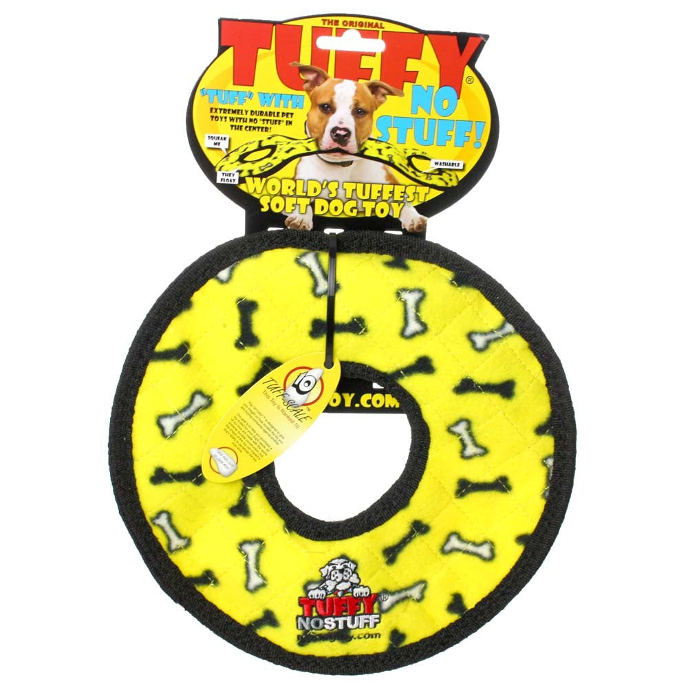 Tuffy No Stuff Ultimate Ring Dog Toy Yellow